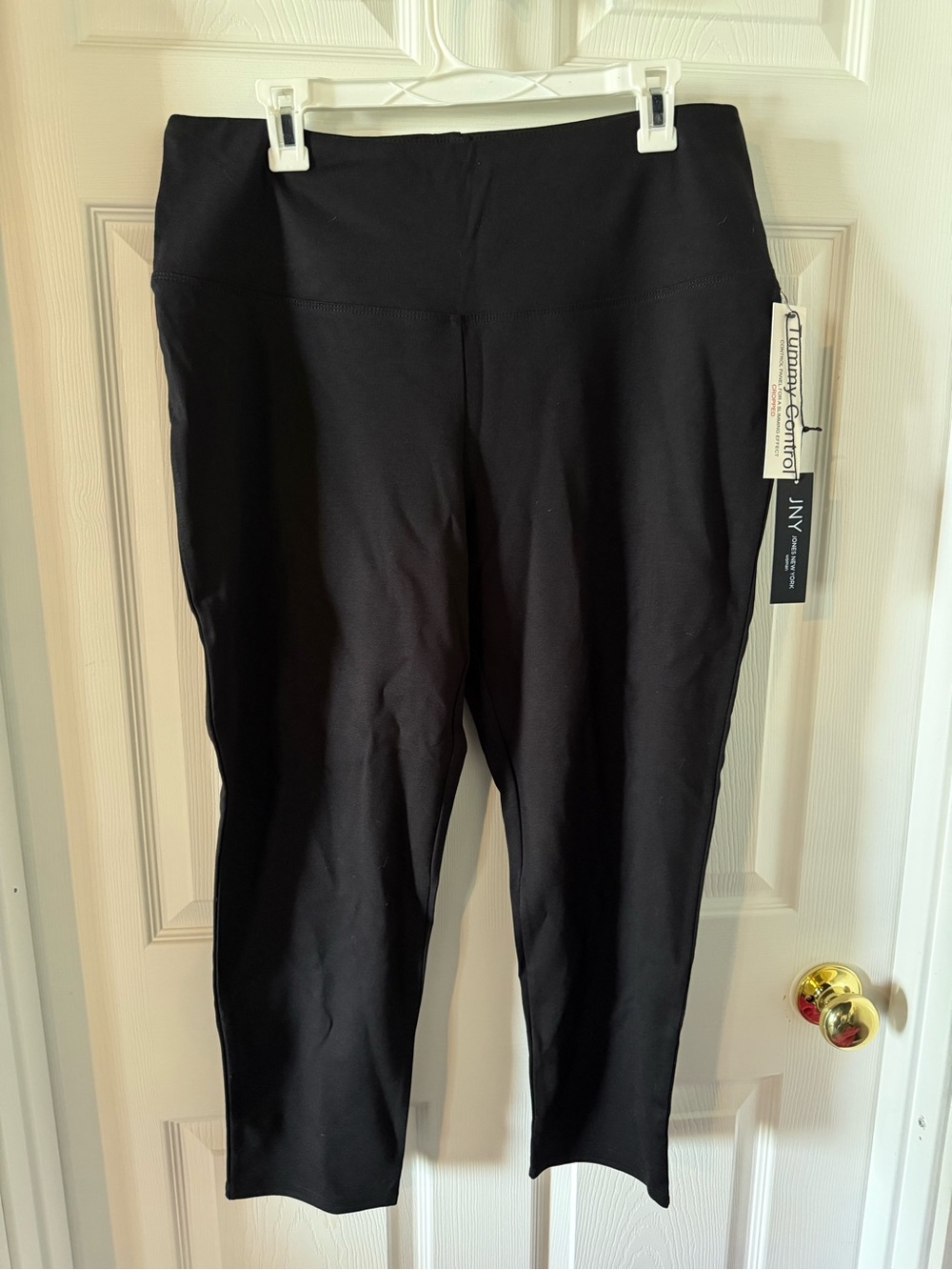 Jones New York Black Cropped High-Waist Ponte Pants